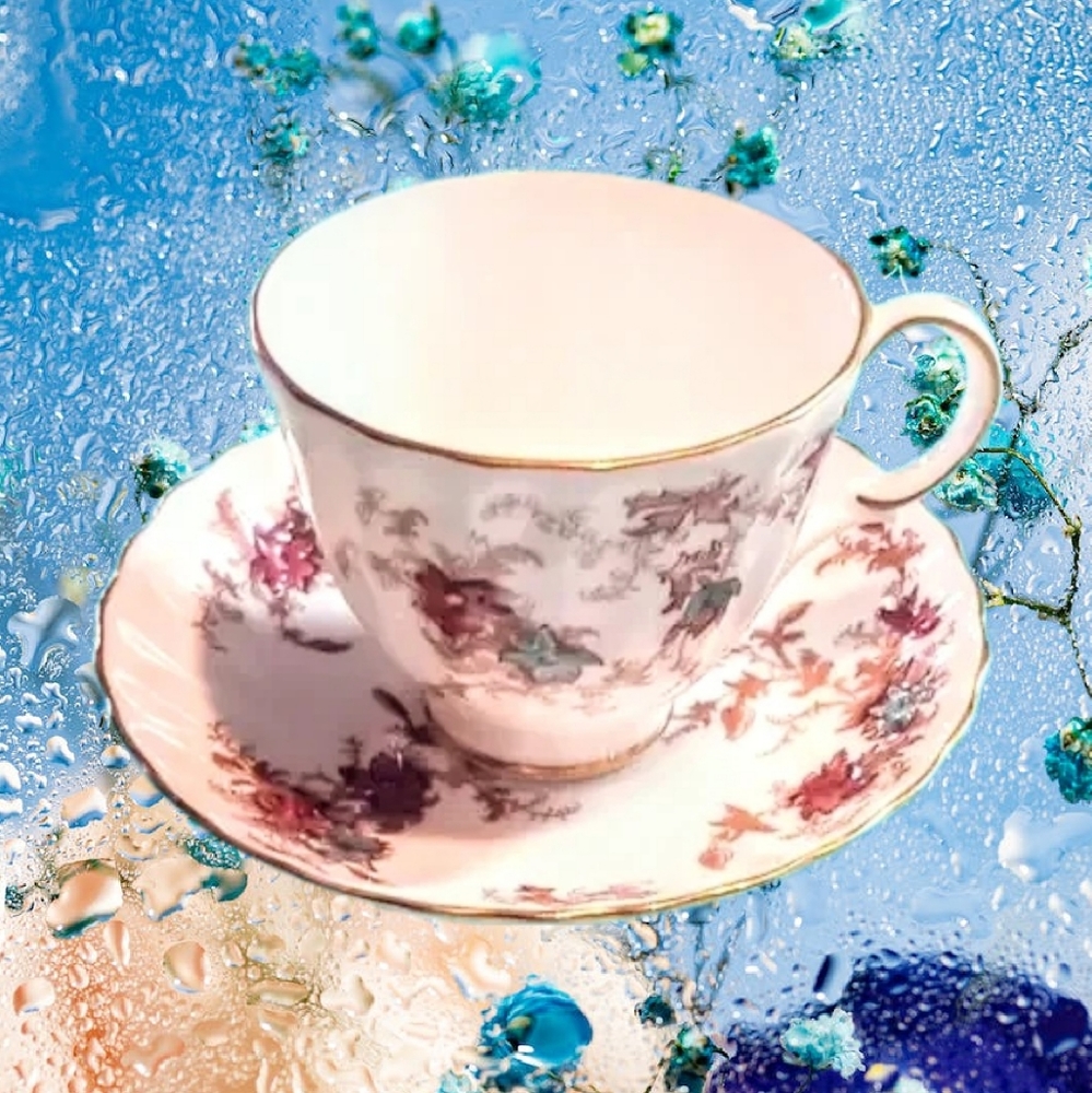 Minton Ancestral S-376 Mini Kids Children's Teacups and Saucer Espresso Vintage